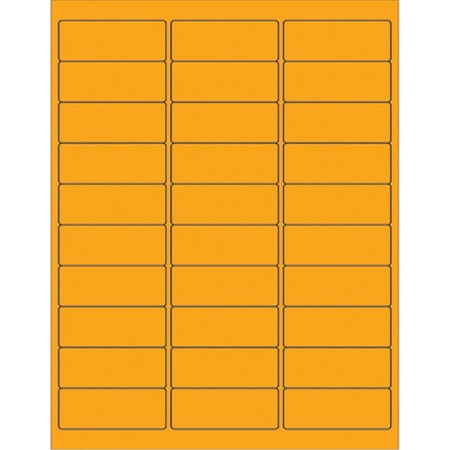 Bondad 2.63 x 1 in. Fluorescent Orange Removable Rectangle Laser Labels, 3000PK BO2833554